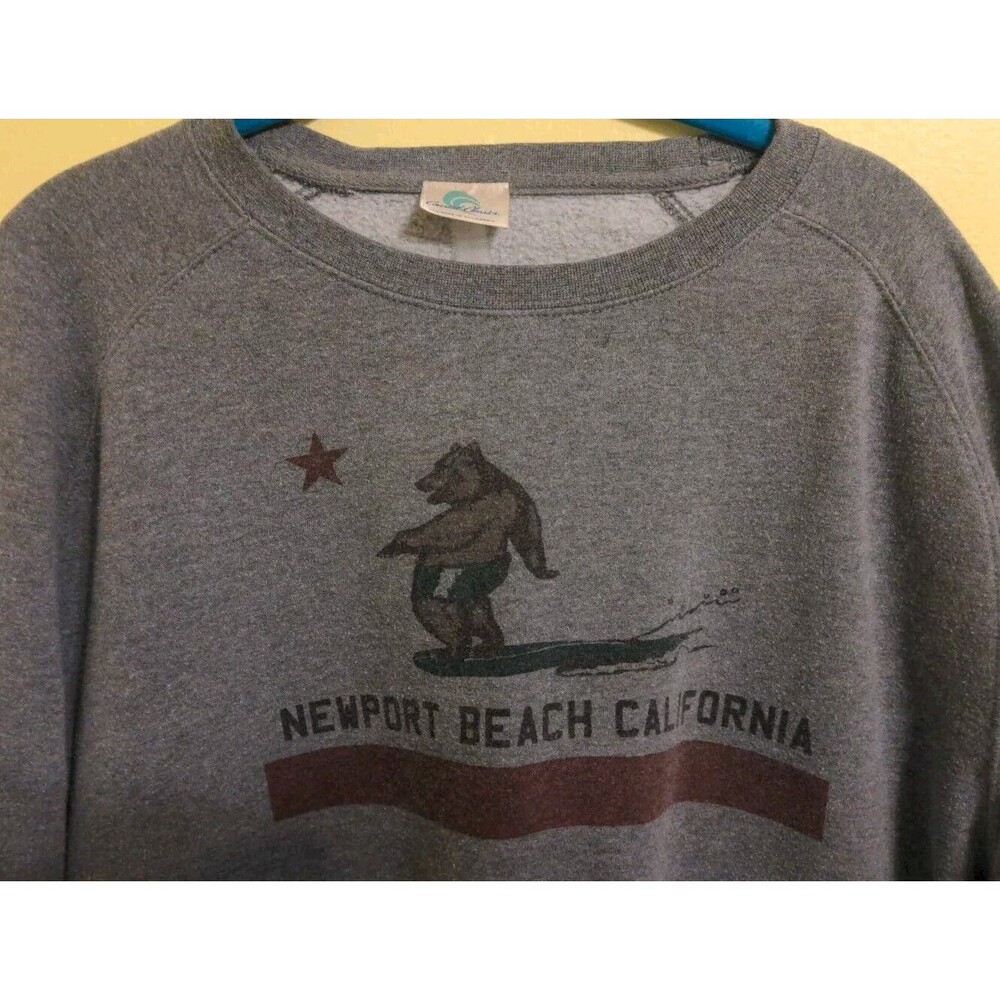 Vintage Coastal Classics Newport Beach Sweatshirt Men’s Large Gray Long Sleeve